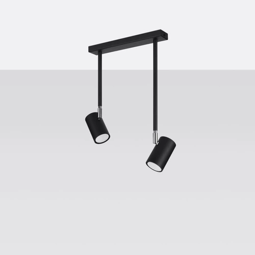 Stropní svítidlo černé NORANO 2 Sollux moderní do obýváku a ložnice kovové