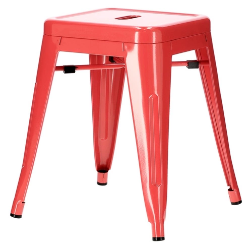 Kovová červená stolička Paris ve stylu industrial do kuchyně a jídelny inspirovaná Tolix