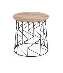 Kulatý konferenční stolek Kamas ořech černý moderní industriální 50 cm do obýváku Intesi