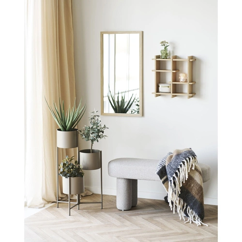 House Nordic sada 2 skleněných boho svícnů v béžovo-zelené barvě na stůl do obýváku