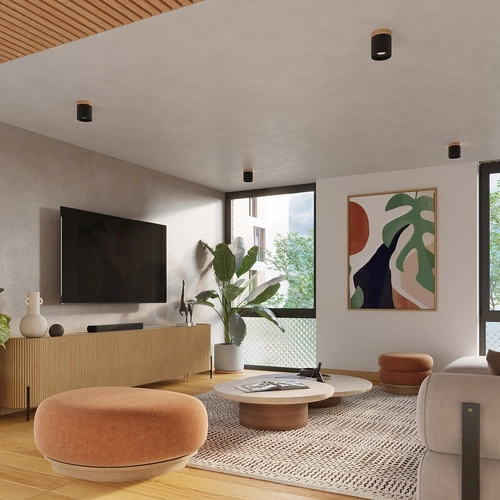 Stropní LED svítidlo RIF černé moderní do obýváku a ložnice SOLLUX LIGHTING