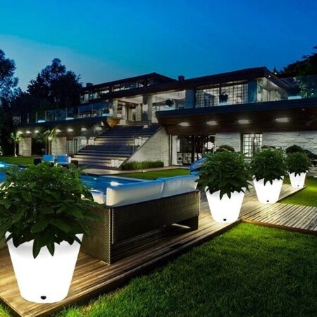 Zahradní lampa květináč FLOWER POT M LED RGBW 16 barev 40 cm