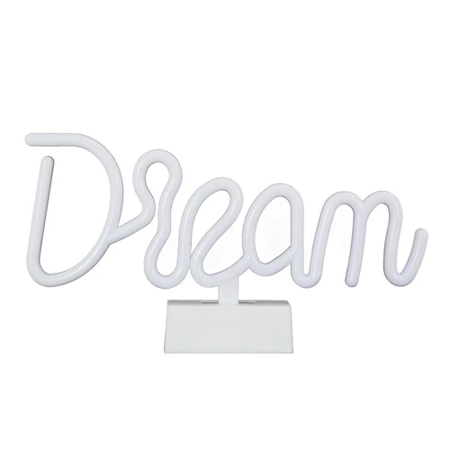 Dětská LED noční lampička Dream Intesi bílá moderní bezdrátová s neonovým efektem