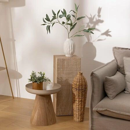 Konferenční stolek Hercyna kulatý 40 cm do obývacího pokoje skandinávský styl