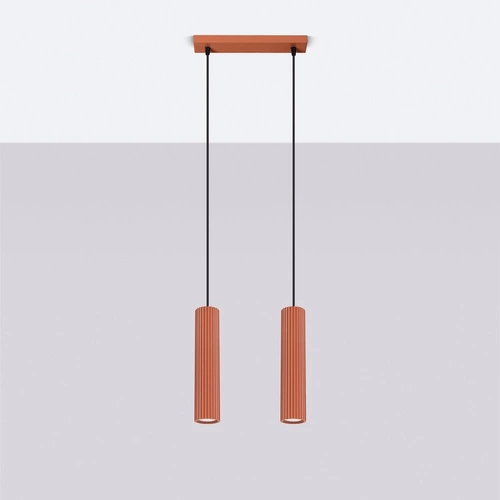 Závěsné svítidlo do obýváku Karbon 2 červené nastavitelné moderní hliník SOLLUX