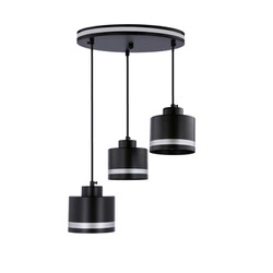 Závěsné svítidlo Wama černé 3bodové kovové nastavitelné do kuchyně a nad stůl