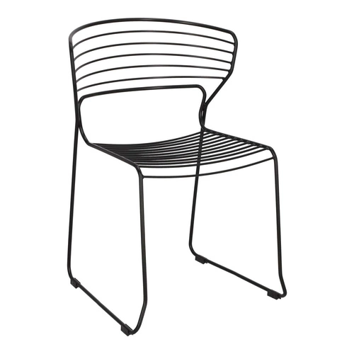 Černá kovová jídelní židle na lyžinách Hilly moderní do kuchyně