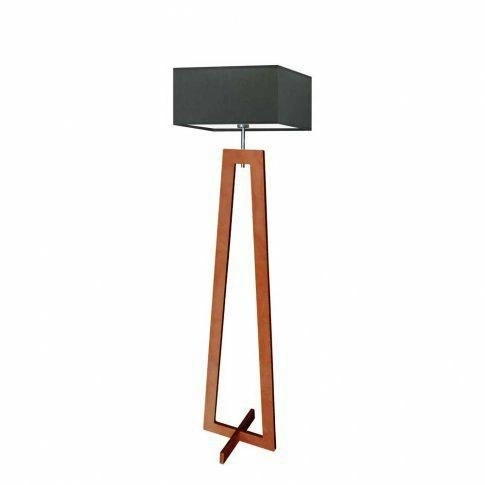 Stojací lampa do obýváku Jawa moderní dřevěná grafitové stínidlo Lysne 138 cm