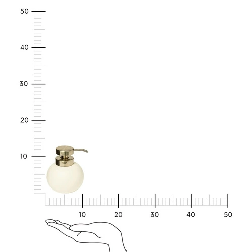 Bežový glamour kulatý dávkovač na mýdlo do koupelny polyresin Duo 5five simply smart