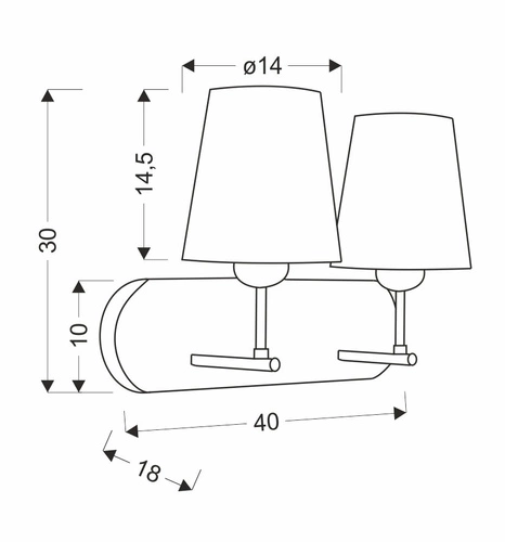 Moderní dvouramenné nástěnné svítidlo Tango béžové sklo do obýváku a ložnice CANDELLUX