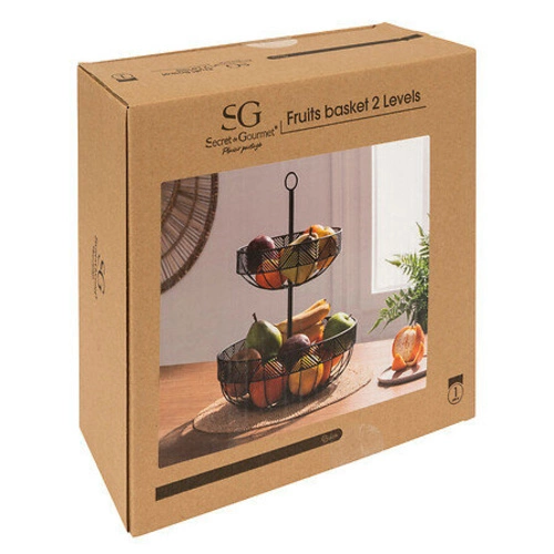 Koš na ovoce 2-úrovňový černý