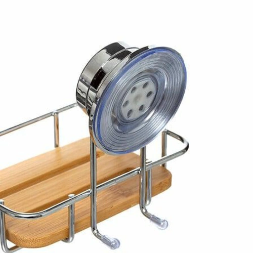 Bambusová mýdlenka Venterra boho s kovem na přísavku do koupelny 5five