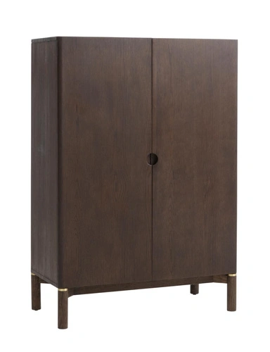 Komoda Arun vysoká 90 cm dřevěná espresso moderní do obývacího pokoje