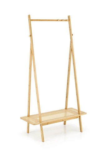 Intesi Boho bambusový stojanový věšák do předsíně s ratanovou policí přírodní 168 cm