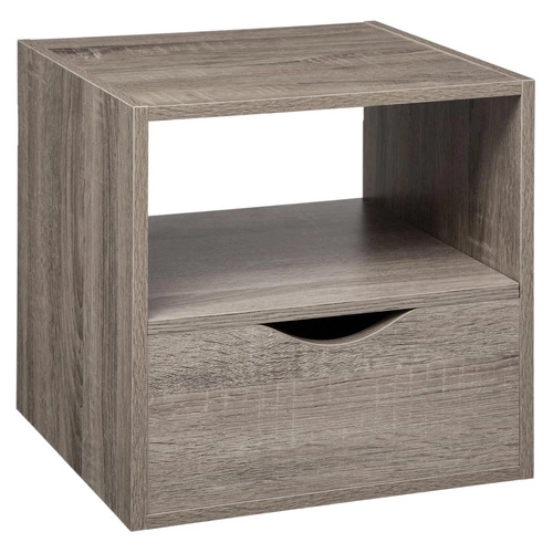 Šedý noční stolek se zásuvkou a policí 31 cm moderní Kali 5five simply smart