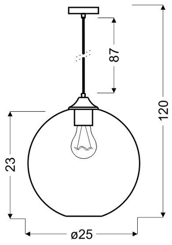 EDISON 25 závěsná lampa 1x60W E27 jantarová + žárovka