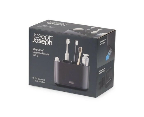 Joseph Joseph EasyStore černý organizér na zubní kartáčky do koupelny, velký, moderní