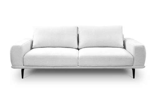 Rozkládací pohovka Salmi s funkcí spaní bílá skandinávská trojmístná do obýváku