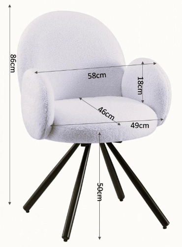 Čalouněná jídelní židle Paulette šedá bouclé s područkami moderní Intesi