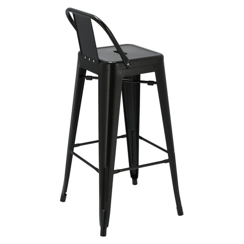 Barová židle Paris Back Short 75 cm kovová s opěrkou moderní do kuchyně na míru D2.DESIGN