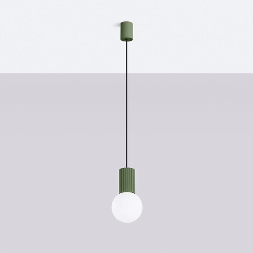 Závěsné svítidlo HALO 1 zelená olivová moderní koule do obýváku kuchyně ložnice 120 cm