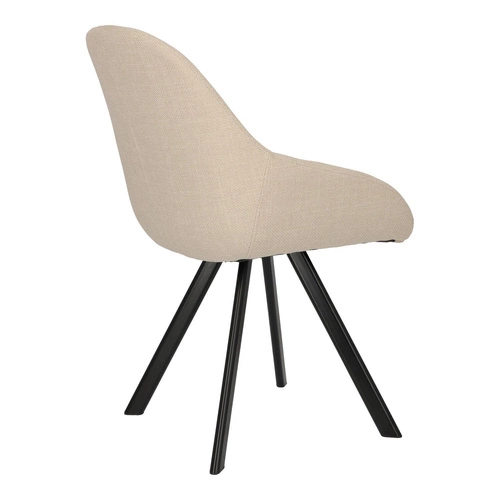 Čalouněná jídelní židle Nels béžová s područkami moderní černé nohy