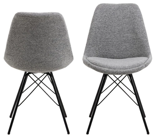 Čalouněná židle Eris Monza šedá do jídelny a obýváku moderní na černých nohách