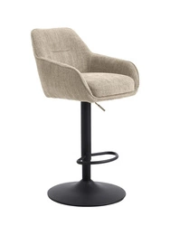 Barová židle Lova béžová s opěrkou a područkami, otočná, výškově nastavitelná do kuchyně