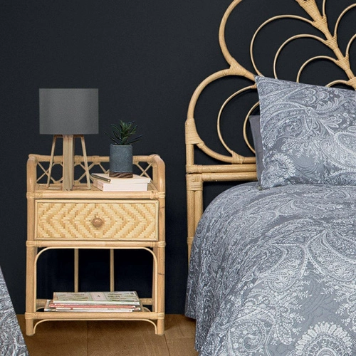 Noční lampička Molu klasická šedá s dřevěnou základnou do ložnice a obýváku Atmosphera