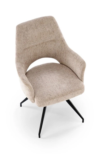 Otočná čalouněná židle Naty béžová Intesi do kanceláře a obýváku moderní s područkami