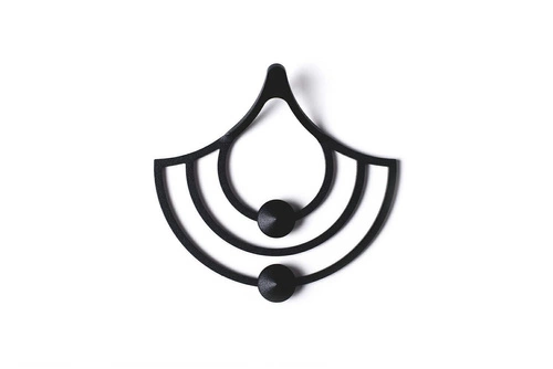 Kovový nástěnný věšák černý Husk XS POLYHEDRA moderní do předsíně