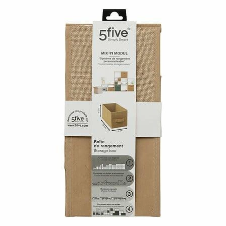 Skládací úložný box do regálu 15x31 cm béžový boho 5five simply smart