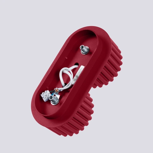 Moderní stropní svítidlo AURA 2 burgund kulaté do obýváku a kuchyně hliník