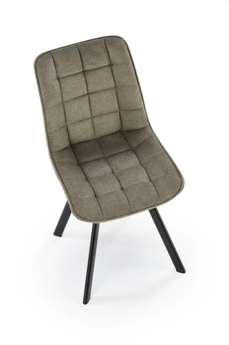 Čalouněná jídelní židle Giselda olivová, moderní s černými nohami do jídelny a obýváku