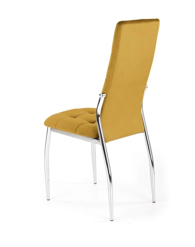 Čalouněná sametová jídelní židle Melani hořčicová Intesi moderní glamour