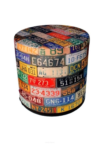 Okrúhlý taburet Plate Intesi multicolor moderní čalouněný do obýváku nebo ložnice 40 cm