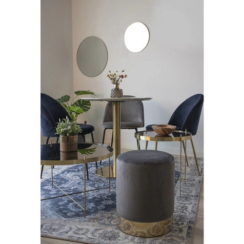 Čalouněná sametová židle Geneve šedá Intesi do jídelny a obýváku s černými nohami