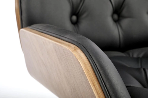 Ergonomická kancelářská židle Vinger Intesi ořech černá ekokůže otočná do kanceláře