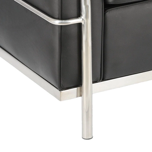 Relaxační křeslo Kubik černá pravá kůže moderní do obýváku inspirované LC2