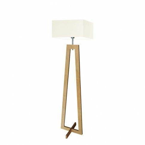 Podlahová lampa Jawa stínidlo ecru stojan dub