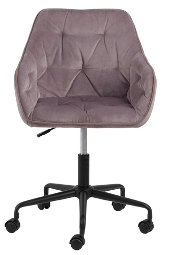 Ergonomická kancelářská židle Brooke Actona růžová sametová otočná s područkami k psacímu stolu