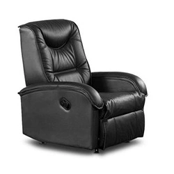 Rozkládací křeslo do obýváku Dyran černá ekokůže moderní relaxační recliner Intesi