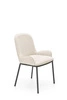Čalouněná jídelní židle Marine béžová s područkami, moderní na černých nohách