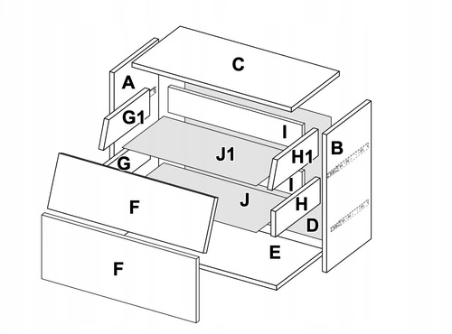 Noční stolek Intesi Madera 54,4 cm dub/bílá se 2 zásuvkami a LED osvětlením v moderním stylu