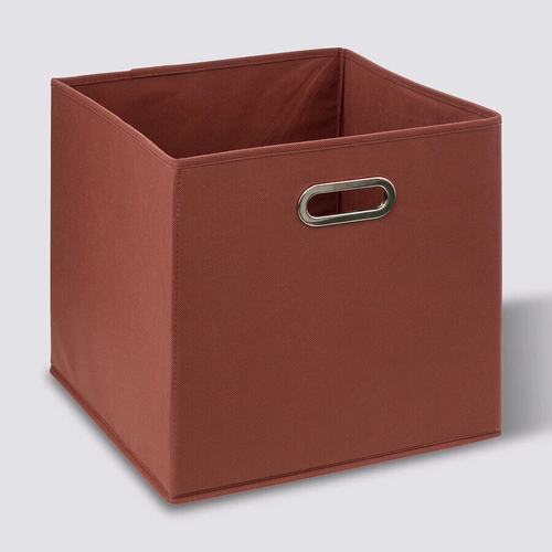 Látkový úložný box do regálu 31x31 cm s kovovým úchytem 5five simply smart terakota