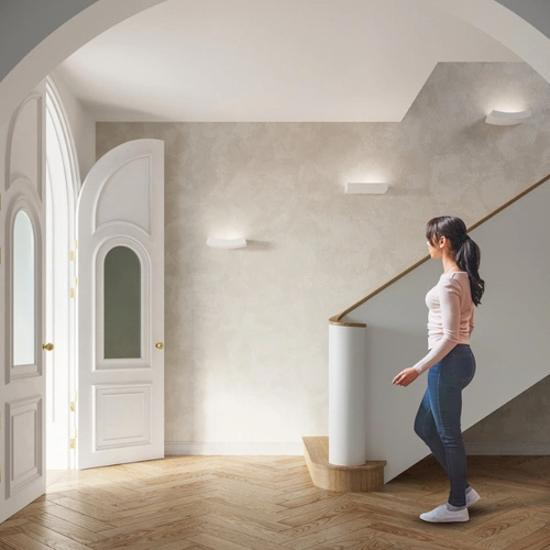 Moderní keramická bílá nástěnná lampa HATTOR Sollux Lighting do obýváku a ložnice 36 cm