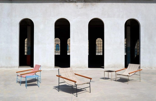 Zahradní relaxační křeslo Glam outdoor s područkami, látka, glamour styl