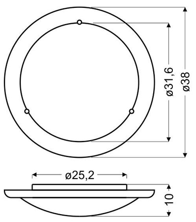 Stropní svítidlo Duna plaf 36 alabastrový dub 2x60W