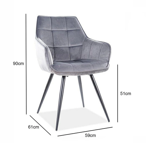 Židle Loly Velvet - Bluvel šedá 14
