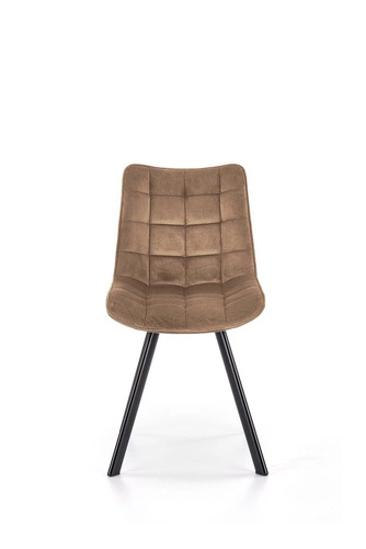 Čalouněná židle z béžového sametu Ohio do jídelny a obývacího pokoje, moderní s černými nohami Intesi